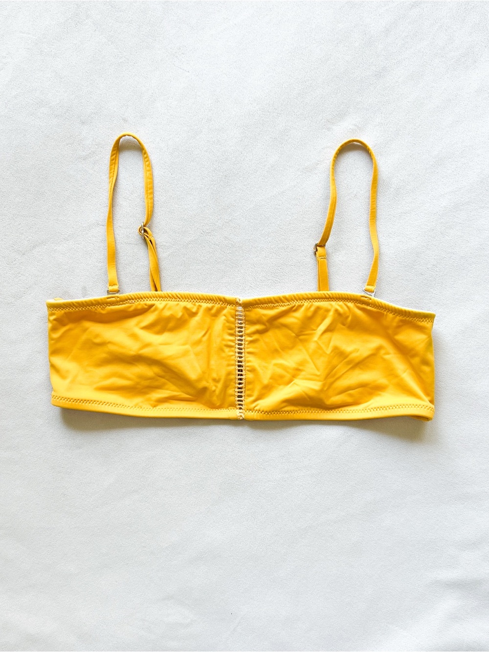 Rhythm. Bright Yellow Bandeau Swim Top with Adjustable Straps - medium